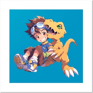 tai and agumon Posters and Art